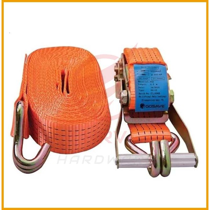 Webbing Cargo Lashing Belt 3 Ton 12 Meter Rachet Tie Down Trackbelt Tali Ikat Sabuk Truk