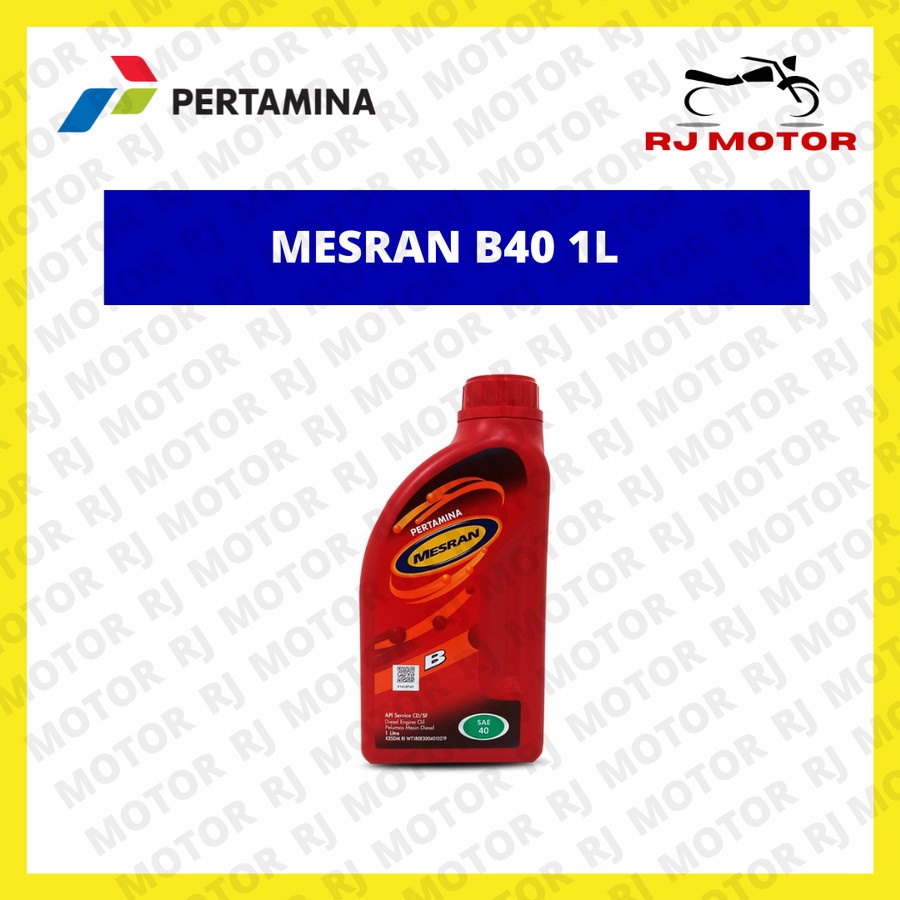 OLI PERTAMINA MESRAN B40 1 LITER OLI MOTOR PERTAMINA ASLI