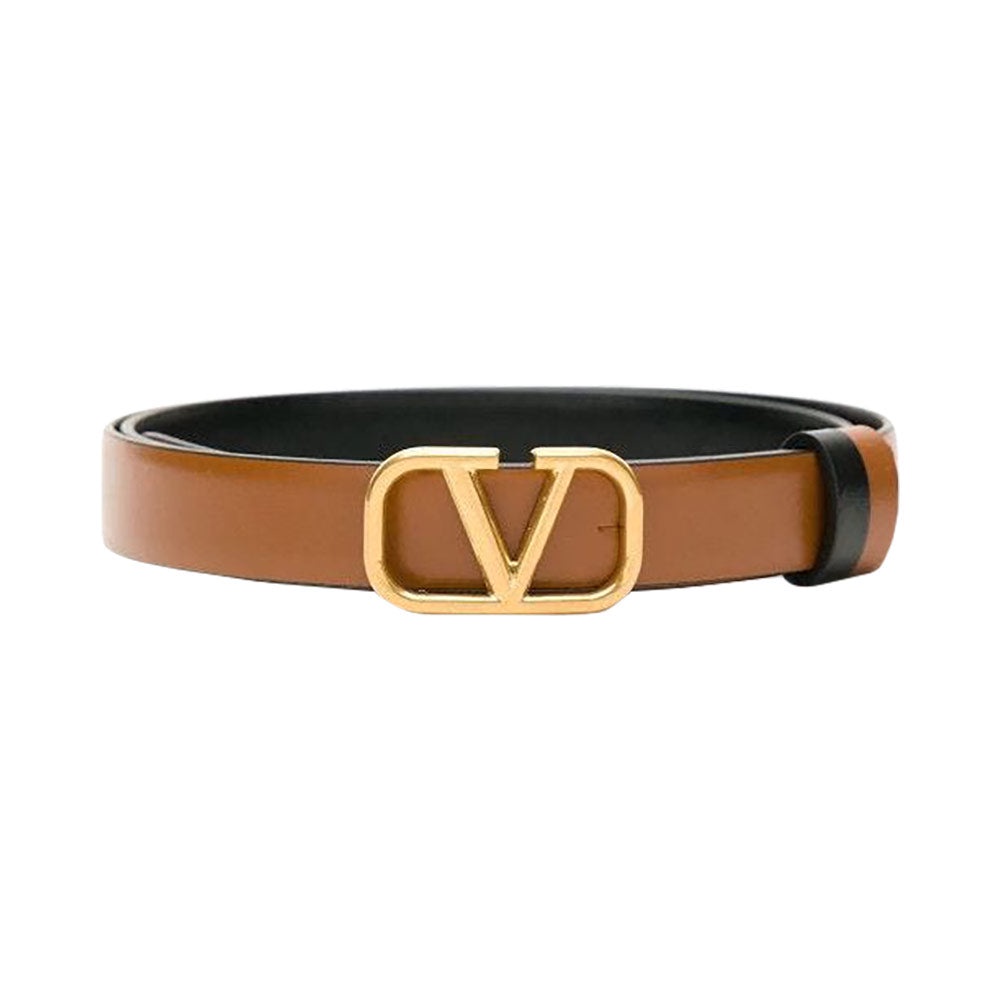 VLTN VLOGO Reversible Leather Belt 2cm Black Brown GHW 100% Original