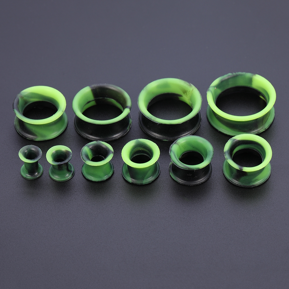 10 Pairs Body Piercings Silicone Plugs Multicolor Ear Gauges Ear Tunnel Set Flexible Ear Expander Flesh Ear Stretcher