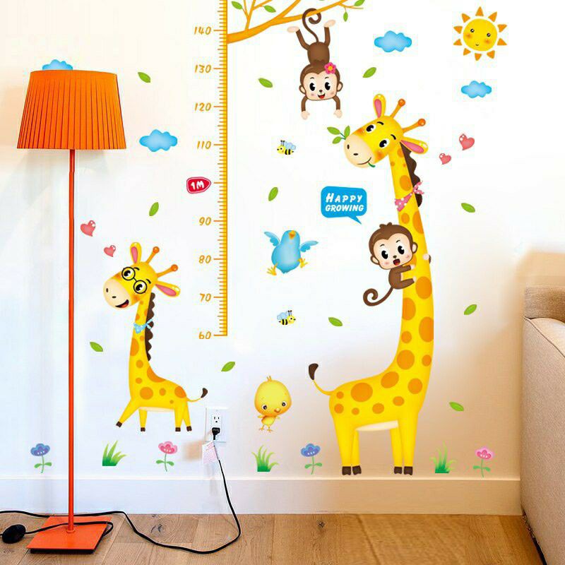 Giraffe Grow up Wallsticker wall sticker stiker dinding jerapah