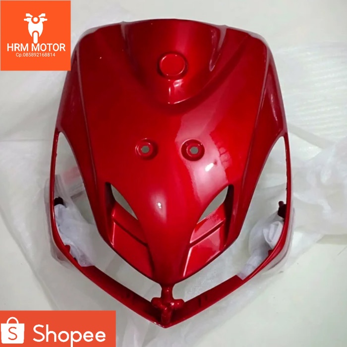 Cover tameng body lampu depan mio sporty new smile merah maron