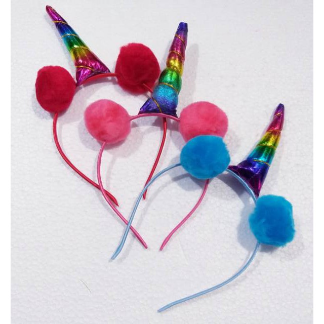 Bando unicorn pompom 6 pcs twins grosir