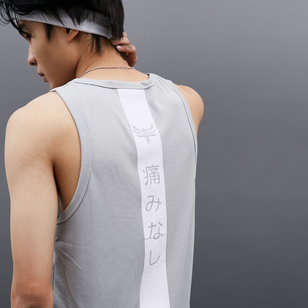 DONSON Sportswear Sleeveless Tanktop/Singlet Back Katakana Grey