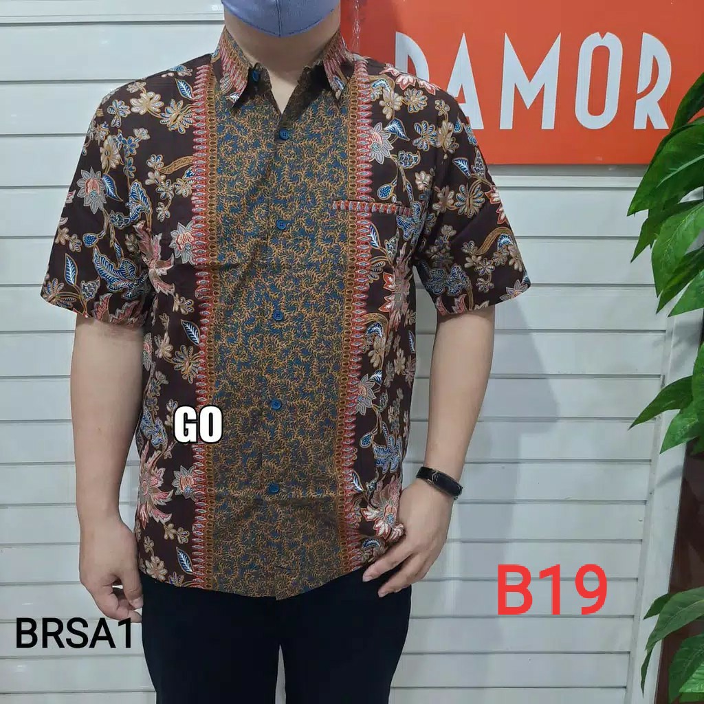 gos  BRSA DAMOR (CRESSIDA) KEMEJA BATIK Cowok Pakaian Pria Batik Lengan Pendek