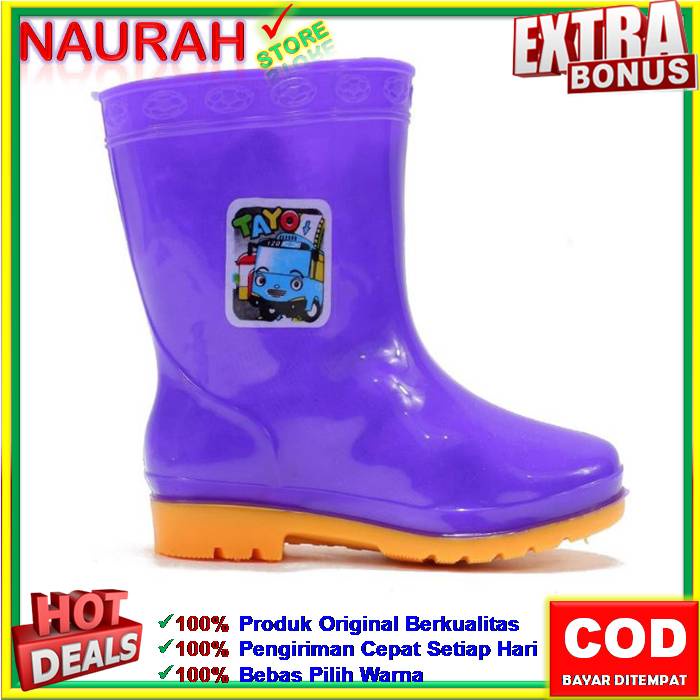 Sepatu Boot Anak Import Warna Karakter Kartun Karet Jelly Lucu Keren Tahan Air Lumpur 100% Original