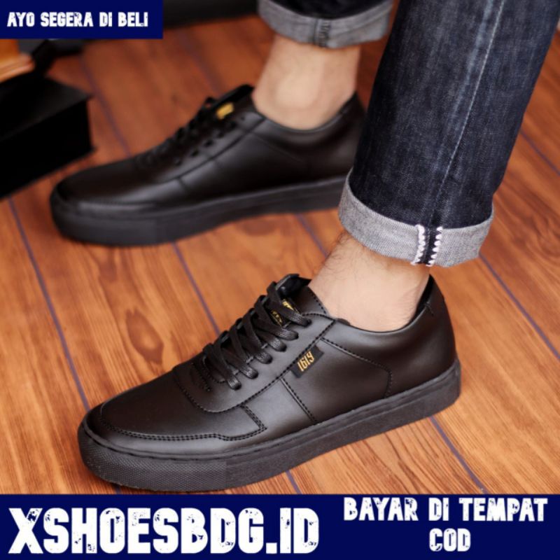 Xshoesbdg.id x August SEPATU FORMAL PRIA CASUAL PERKANTORAN BLACK BROWN KULIT PU ASLI