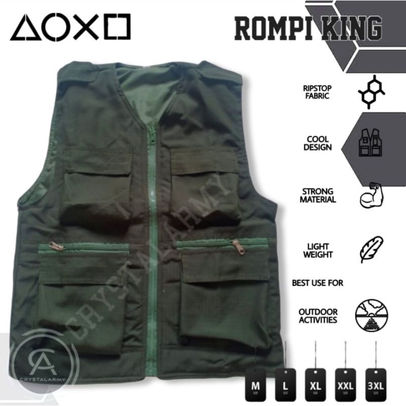 rompi tactical/rompi king/rompi wartawan/rompi lapangan