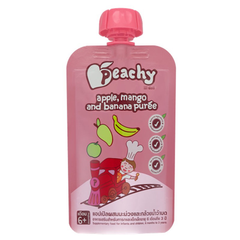 

Peachy Apple, Mango & Banana Puree 110gr - 6m+