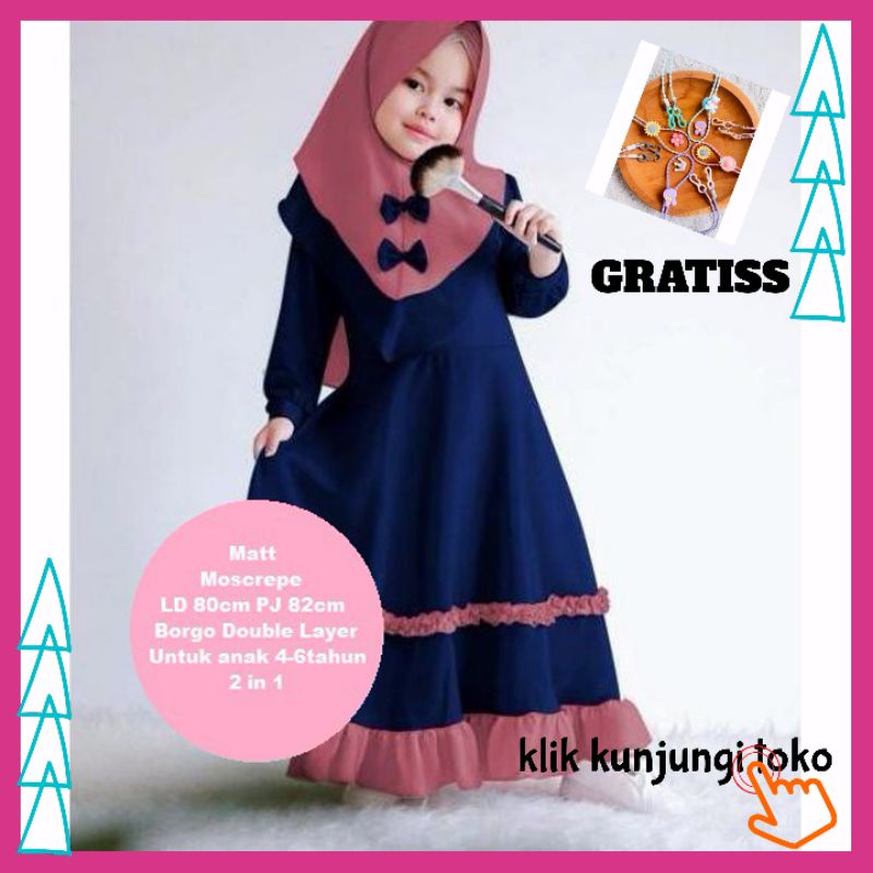 Baju Gamis Model Terbaru 2022/Gamis Anak Firza S/M/L/XL