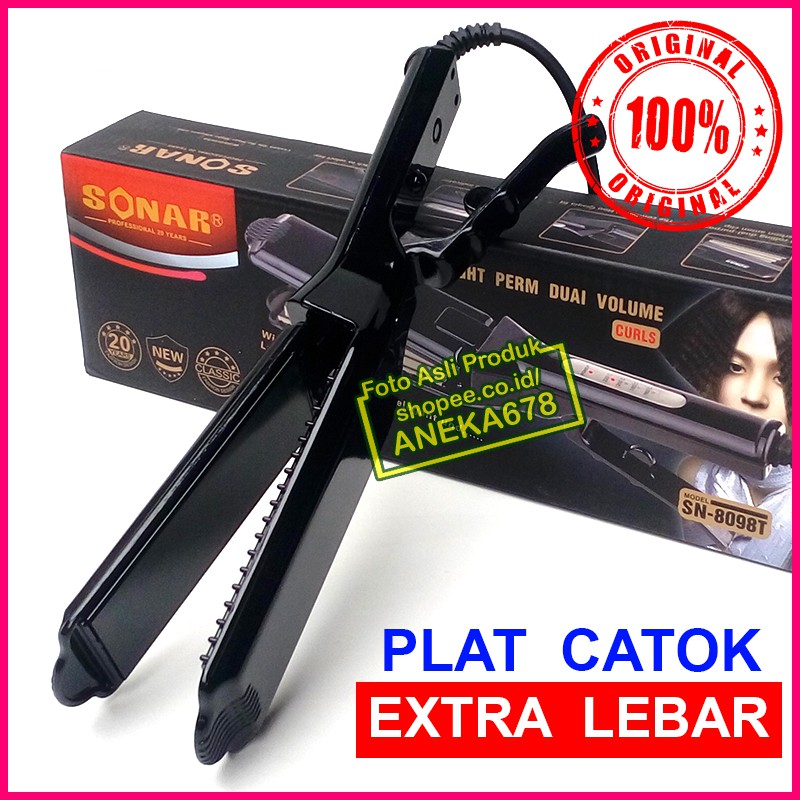 SONAR SN 8098 LURUS Alat CATOK RAMBUT / CATOKAN PLAT LEBAR CERAMIC