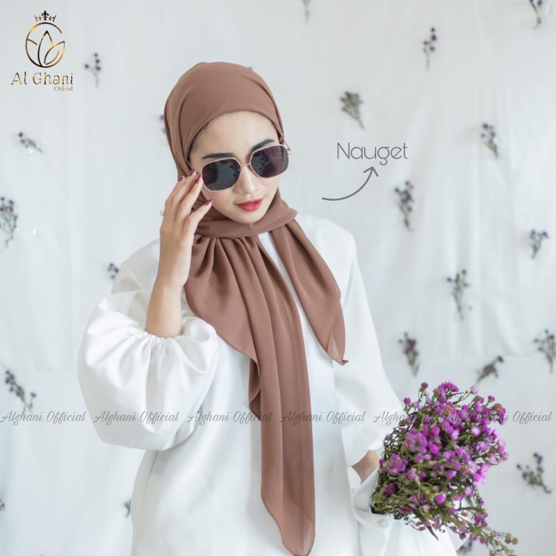 ALGHANI - HIJAB SEGIEMPAT INSTAN PLUS INNER 2IN1 SEGITIGA INSTAN INNER CERUTY BABYDOLL 120CM X 120CM