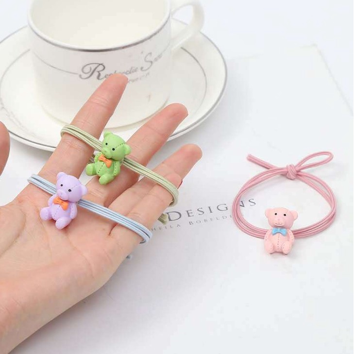 OSM JKT F5185 Karet Rambut Motif Bear / Ikat Rambut Beruang / Ikat Rambut Lucu Korea / Kuncir Rambut Wanita / Cute Hairband-4