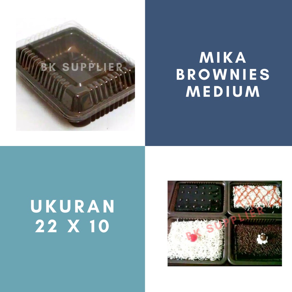 Mika Brownies M 1pcs / Uk 22x10 / Wadah Brownies / Tempat Brownies / Kemasan Brownies premium