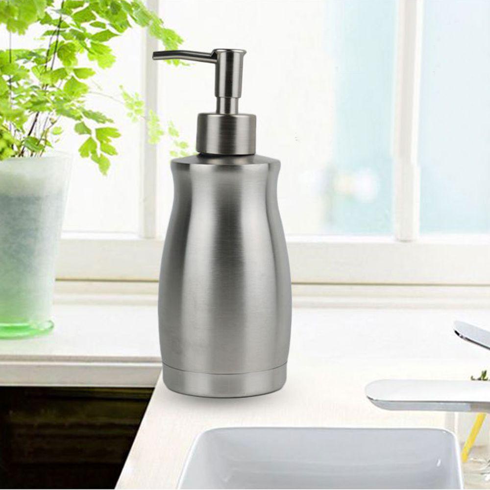 Populer Dispenser Sabun Perawatan Kulit Perlengkapan Kamar Mandi Silver Reusable Oval Hand Sanitizer Bottle