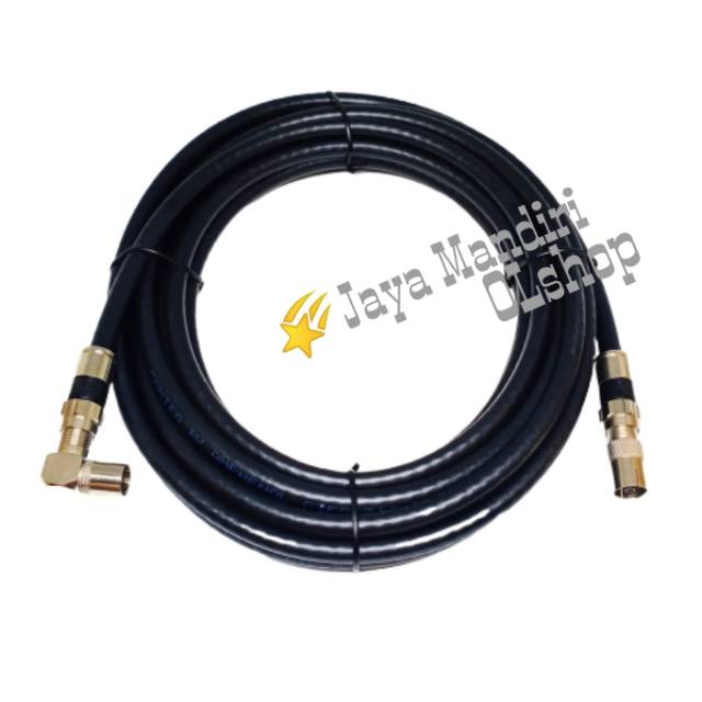 KABEL ANTENA LOOP OUT 5 METER/ KABEL ANTENA MALE TO FEMALE BLACK 5 Meter