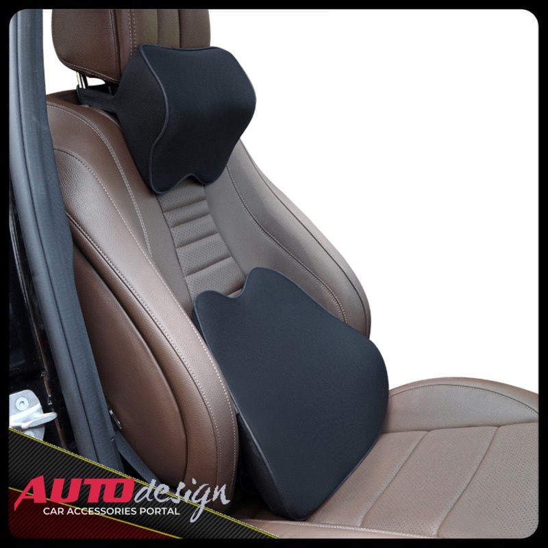 Bantal Mobil Headrest dan Lumbar Bantal Leher Sandaran Punggung Mobil Memory Foam