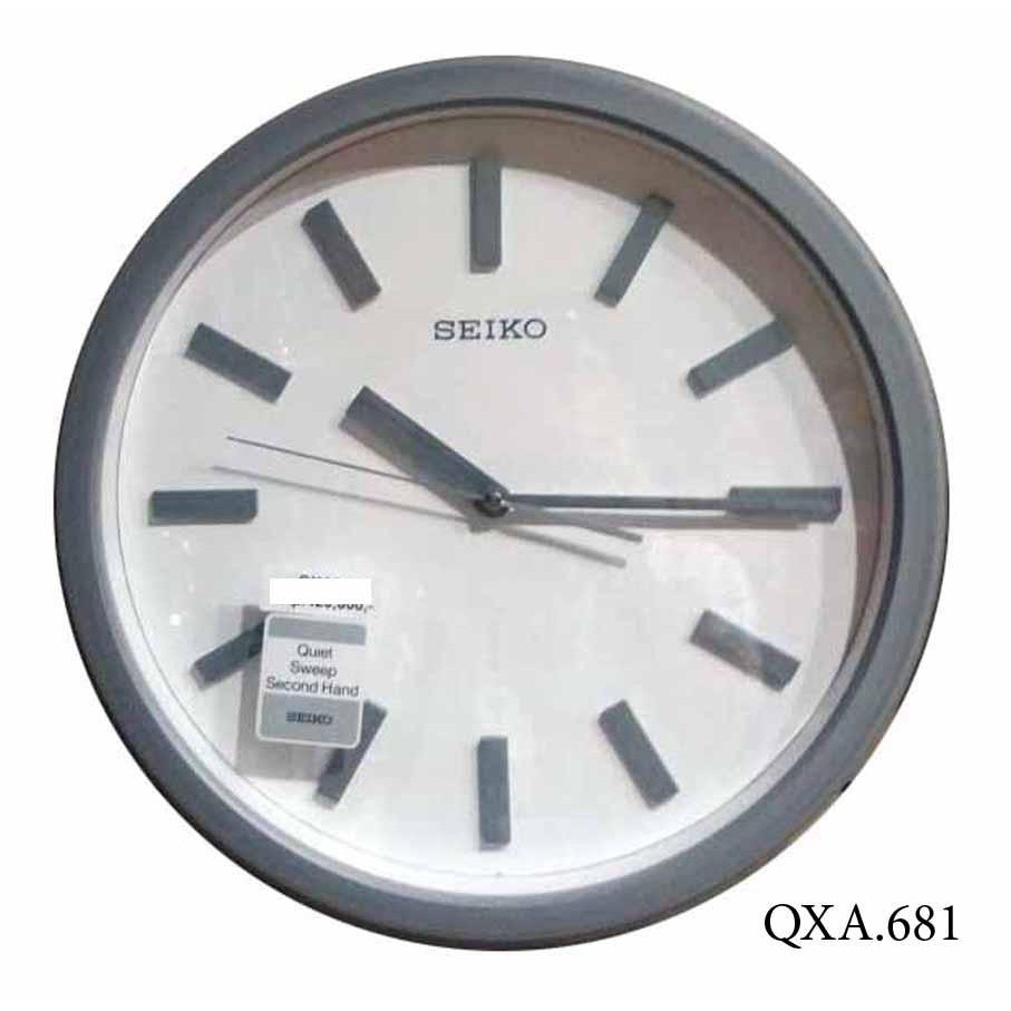 Seiko Wall Clock QXA681 White Dial Grey Markers | Jam Dinding Seiko