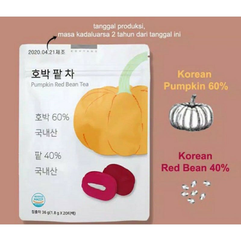 

Korea Pumpkin Red Bean Teaisi 20 tea bags READY STOCK !