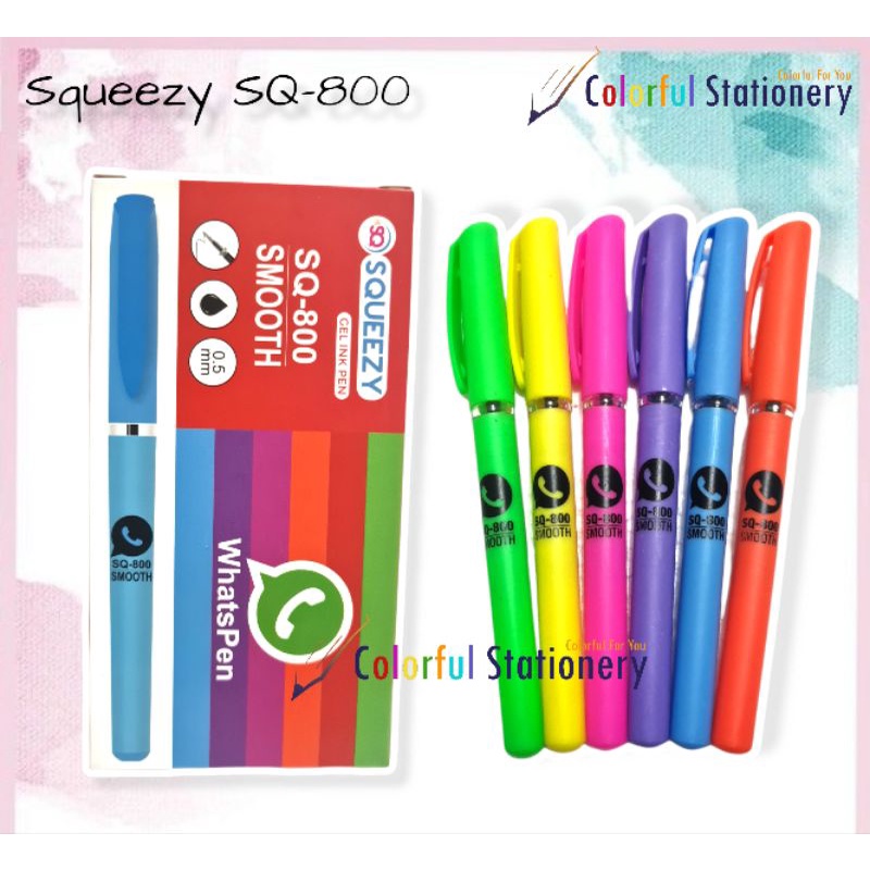 

Pulpen / Ballpoint / Pen Gell SQUEEZY SQ-800 (12 Pcs)