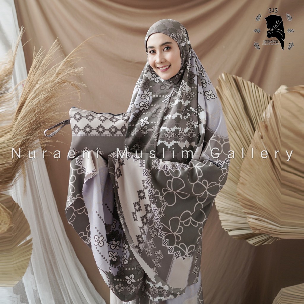 Mukena Traveling Maxmara Silk Satin Velvet Motif cantik Laser cut