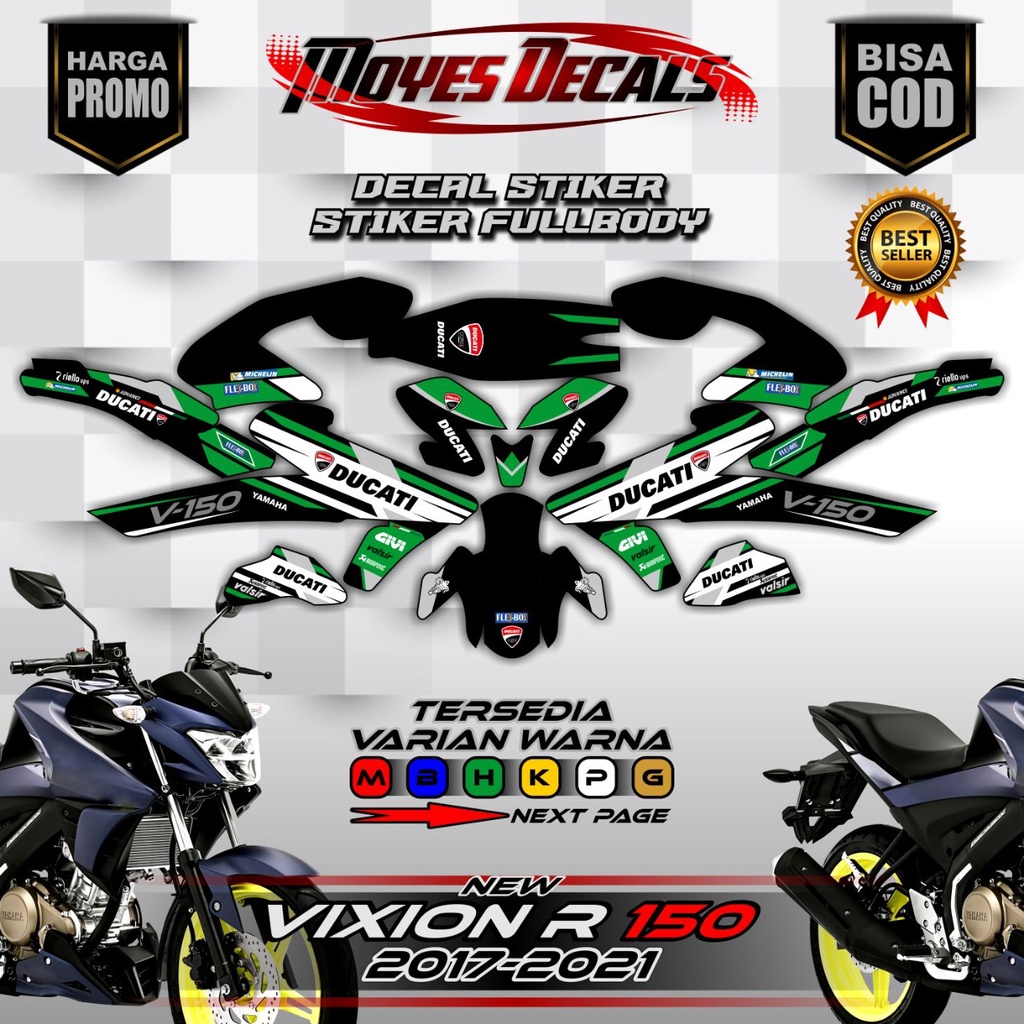 Decal stiker all new vixion r - decal stiker full body all new vixion r desain ducati - spec B