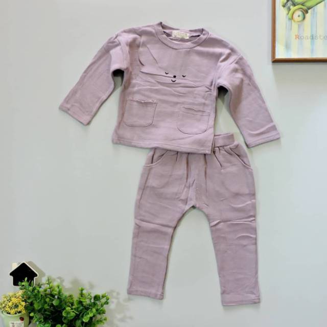 LT90 - BAJU ANAK IMPORT SETELAN SWEATER BEAR(IMPORT)