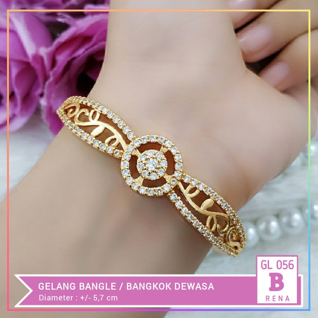 Gelang xuping gelang dewasa permata lapis emas gold GL056