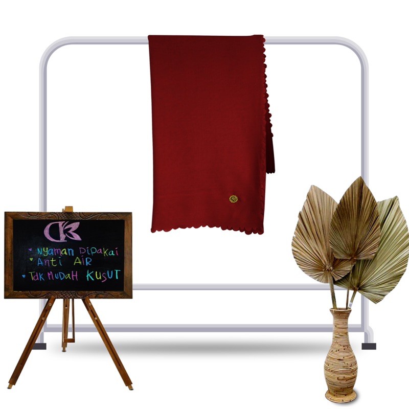 Hijab Voal Superfine Waterproof Laser Cut - MAROON