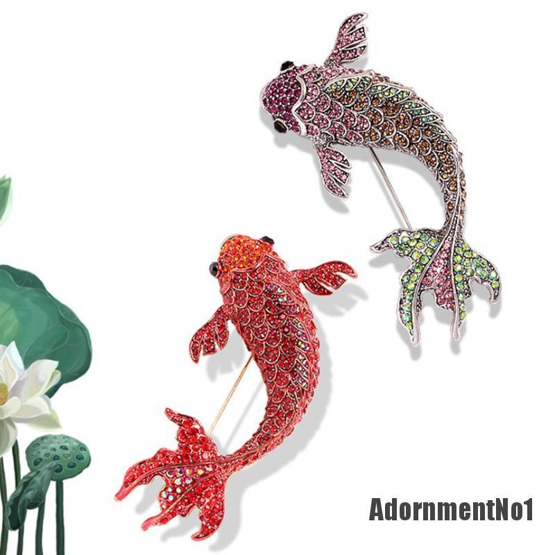 (Adornmentno1) 1pc Bros Pin Enamel Bentuk Ikan Mas Merah Untuk Wanita