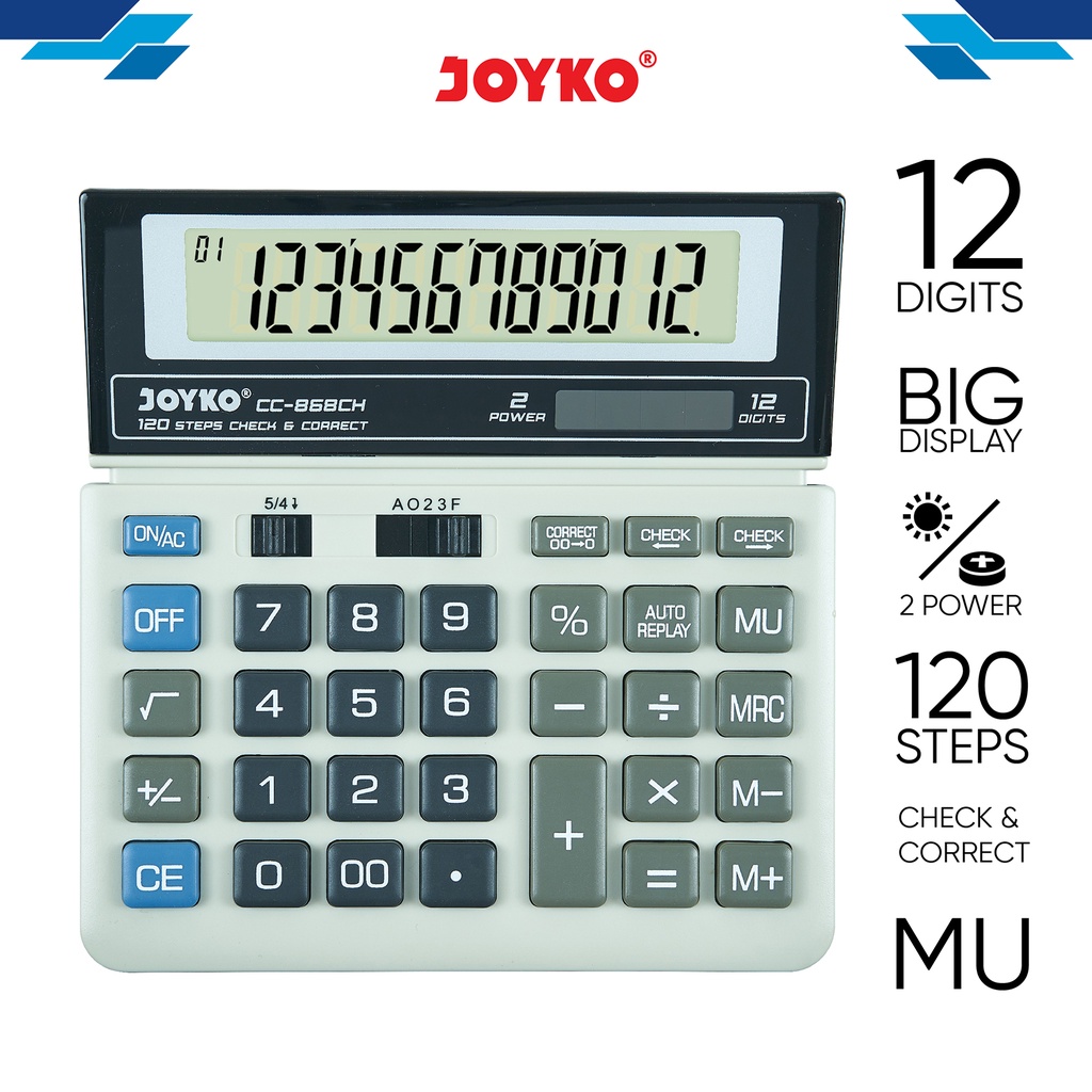 

Calculator Kalkulator Joyko CC-868CH 12 Digits Check Correct