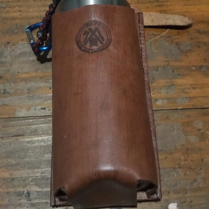 Aksesoris Sepeda - Tas Sepeda Holder Tempat Botol Minum Kulit Vintage Leather