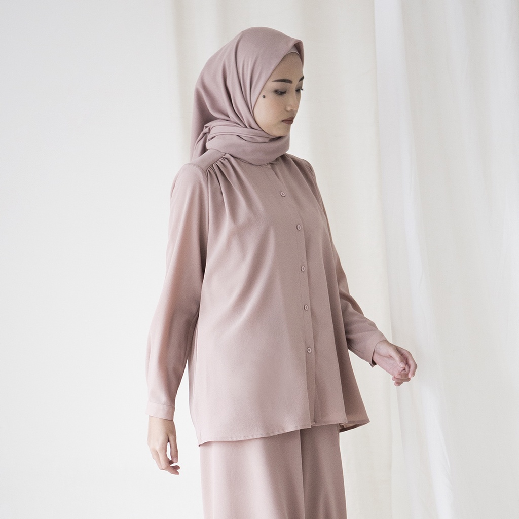 Jual Light Mauve Anya by Aska Label - Kemeja wanita kantor warna dusty