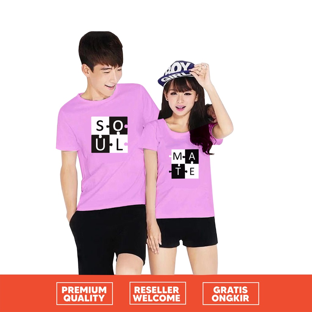 [KAOS] COUPLE PASANGAN SOUL MATE PRIA/WANITA COTTON COMBED BEST QUALITY MURAH SABLON DIGITAL