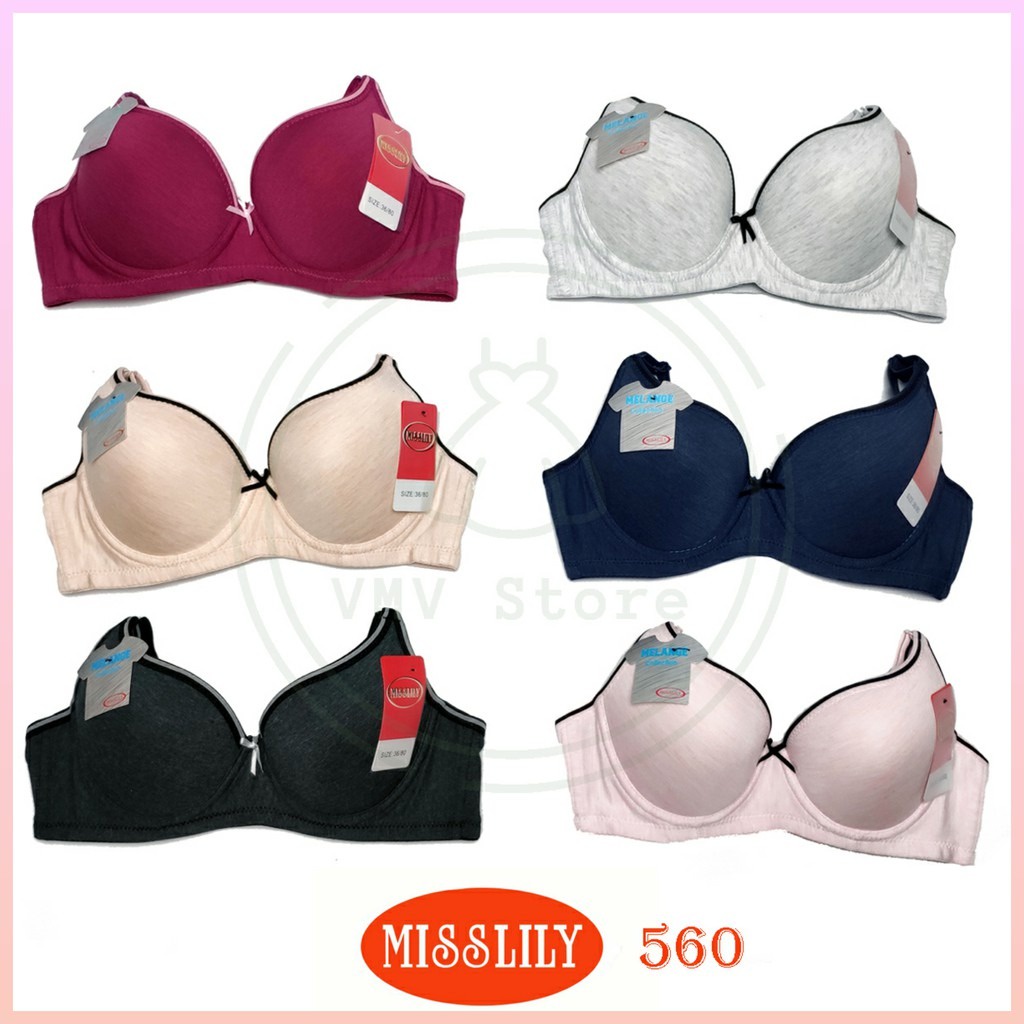 BAHAN KATUN BRA MISSLILY MELANGE COLLECTION CUP A KAWAT KAIT 2 PREMIUM ML 560