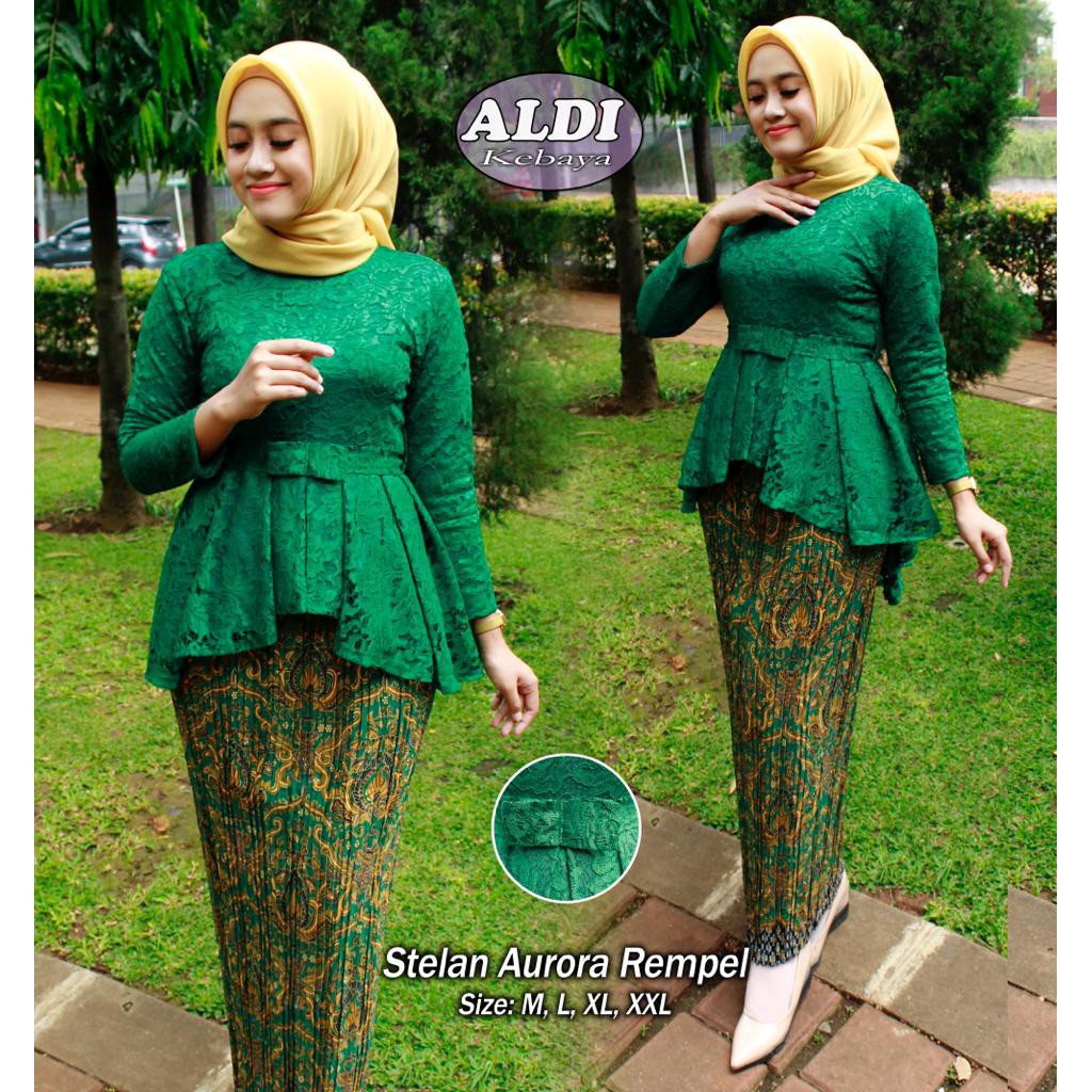 KEBAYA BRUKAT TERBARU! SET AURORA REMPEL - KEBAYA BRUKAT MODERN - BAJU KEBAYA AURORA - BRUKAT AURORA