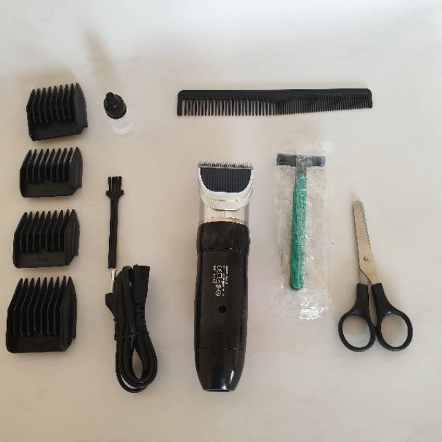 CUKUR RAMBUT SONAR CUKURAN SONAR CHARGE HAIR CLIPPER DENGAN PISAU KERAMIK SN-6011 KLIPER CAS