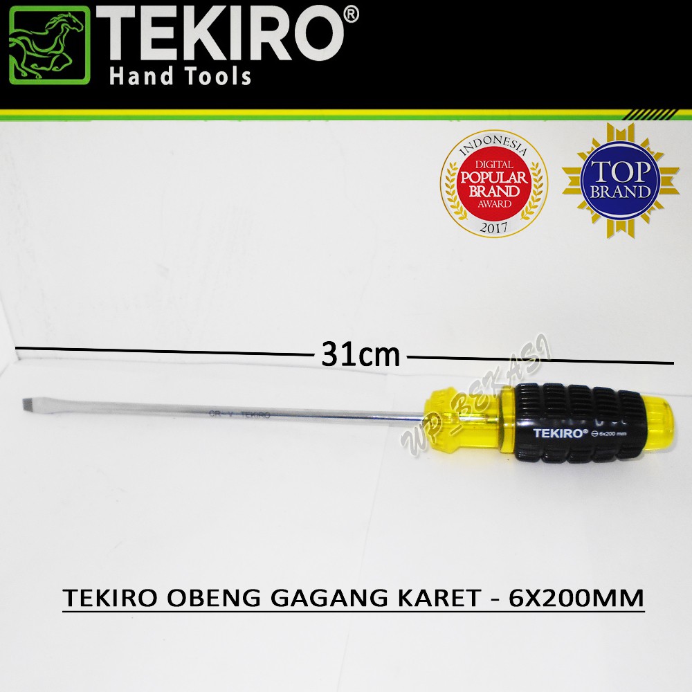 TEKIRO Obeng Gagang Karet Min - 6x200mm Panjang