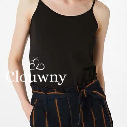 CLOUWNY - Basic Tanktop - Tanktop Wanita - Fashion Wanita-Black