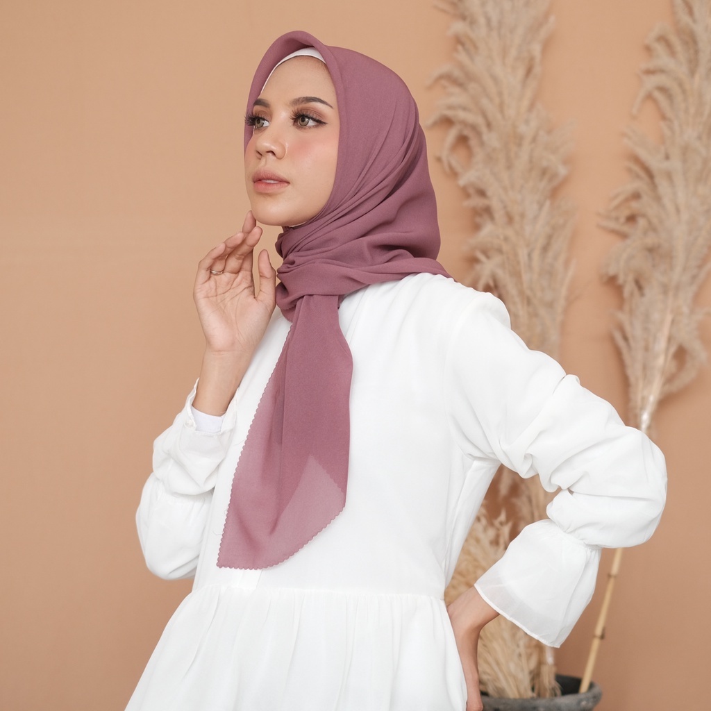 Jilbab Segiempat Voal Paris Premium Lasercut