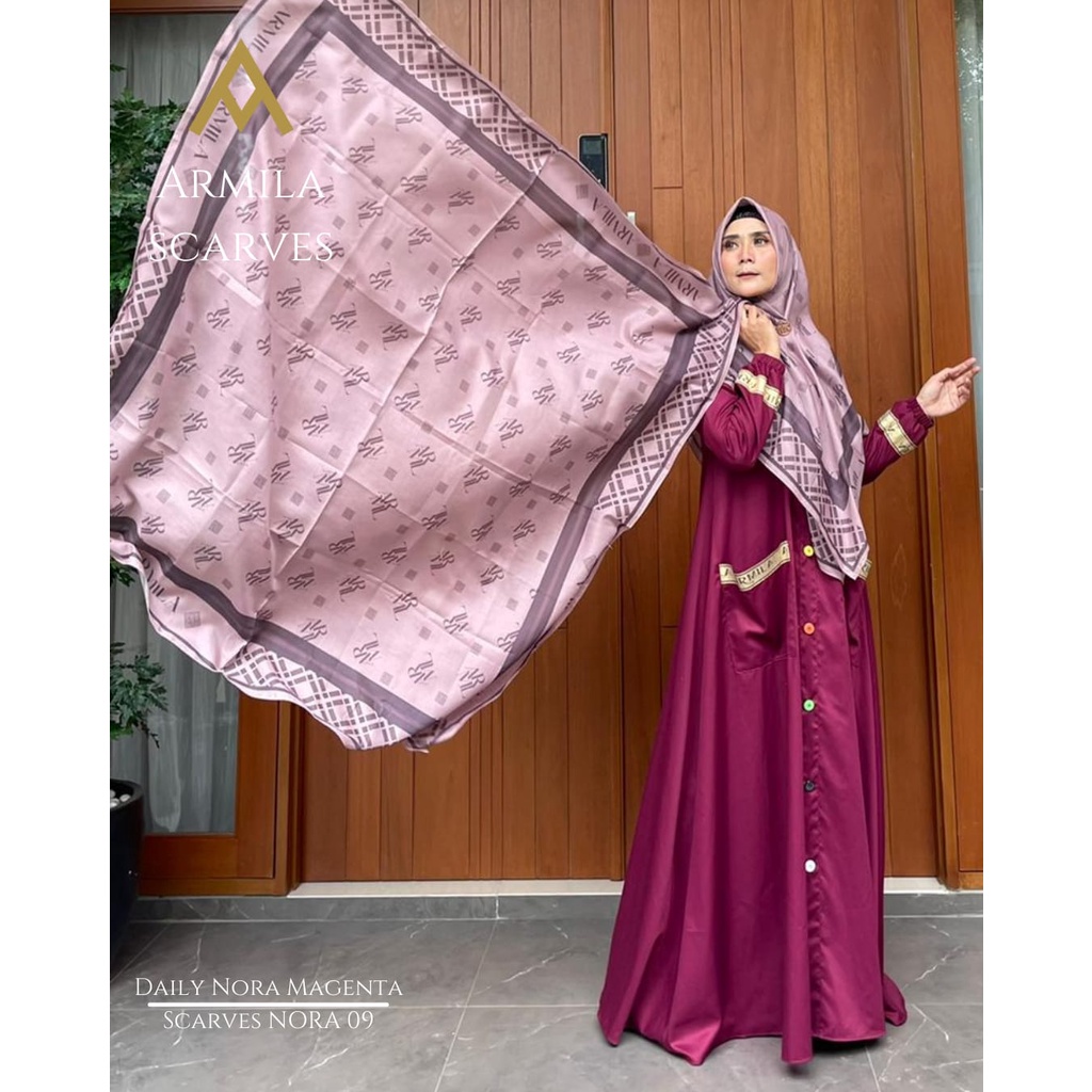 Armila Scarf Nora 09 | Hijab Kerudung Persegi Printing Voal Premium