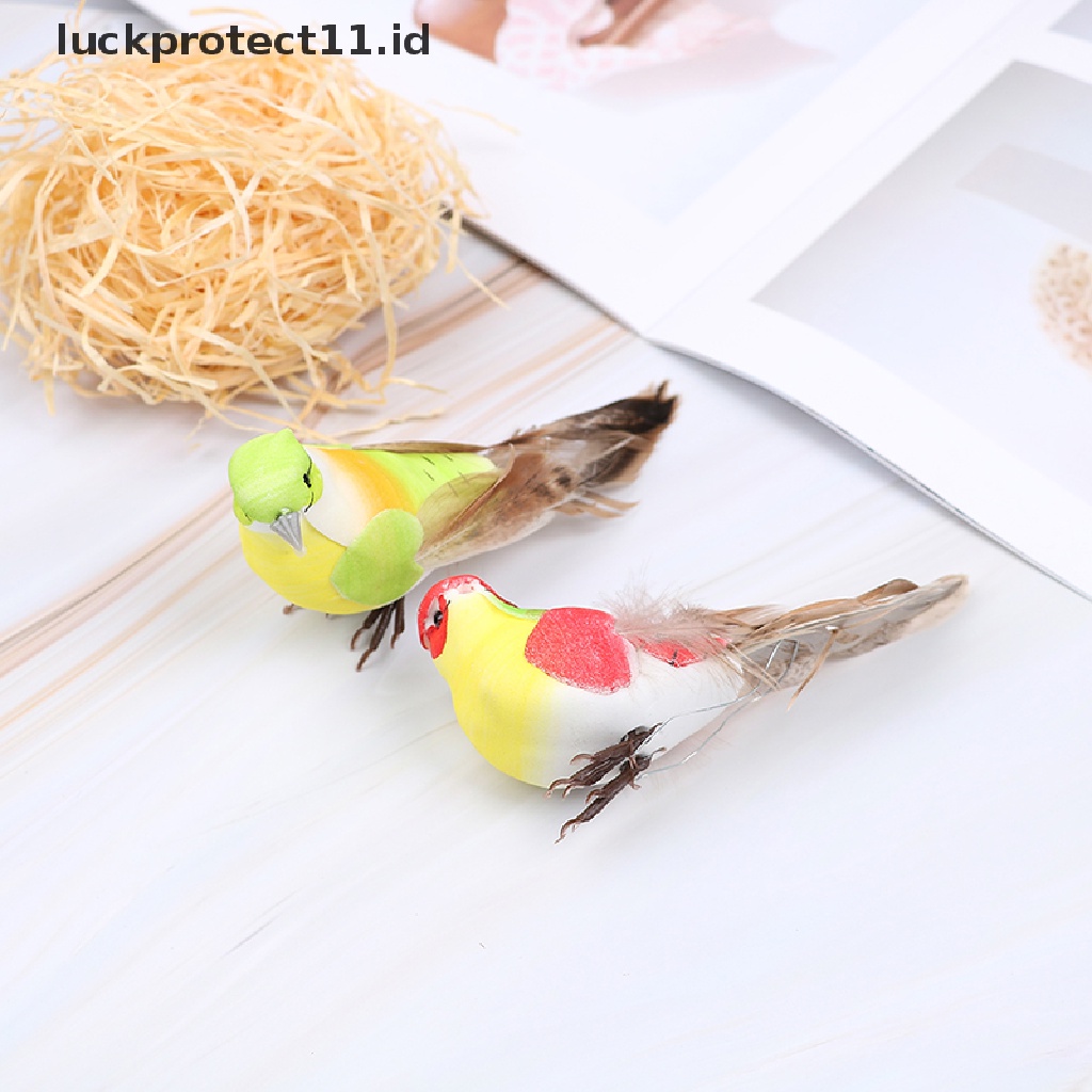 // Hg &amp; ID// 1Pc Sarang Burung Bulu artificial Hias mini Walet Hiasan Taman Rumah.