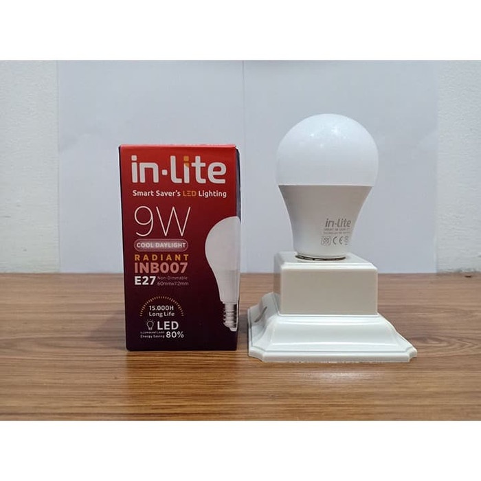 Bohlam Lampu LED 9W 9 W 9WATT 9 WATT INLITE IN-LITE - Putih