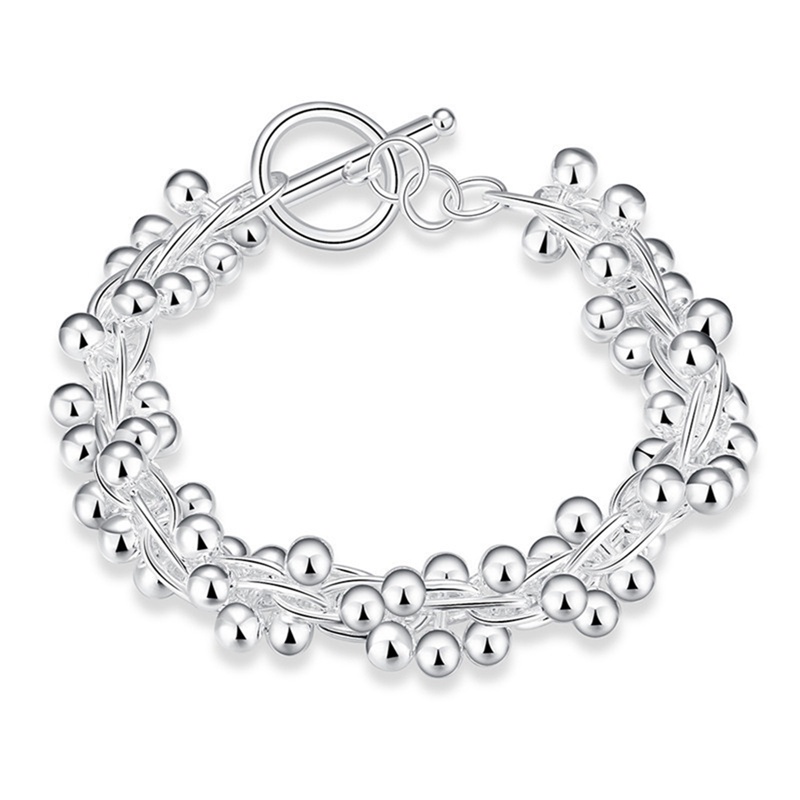 Gelang Sterling Silver 925 Hias Manik-Manik Anggur Untuk Wanita