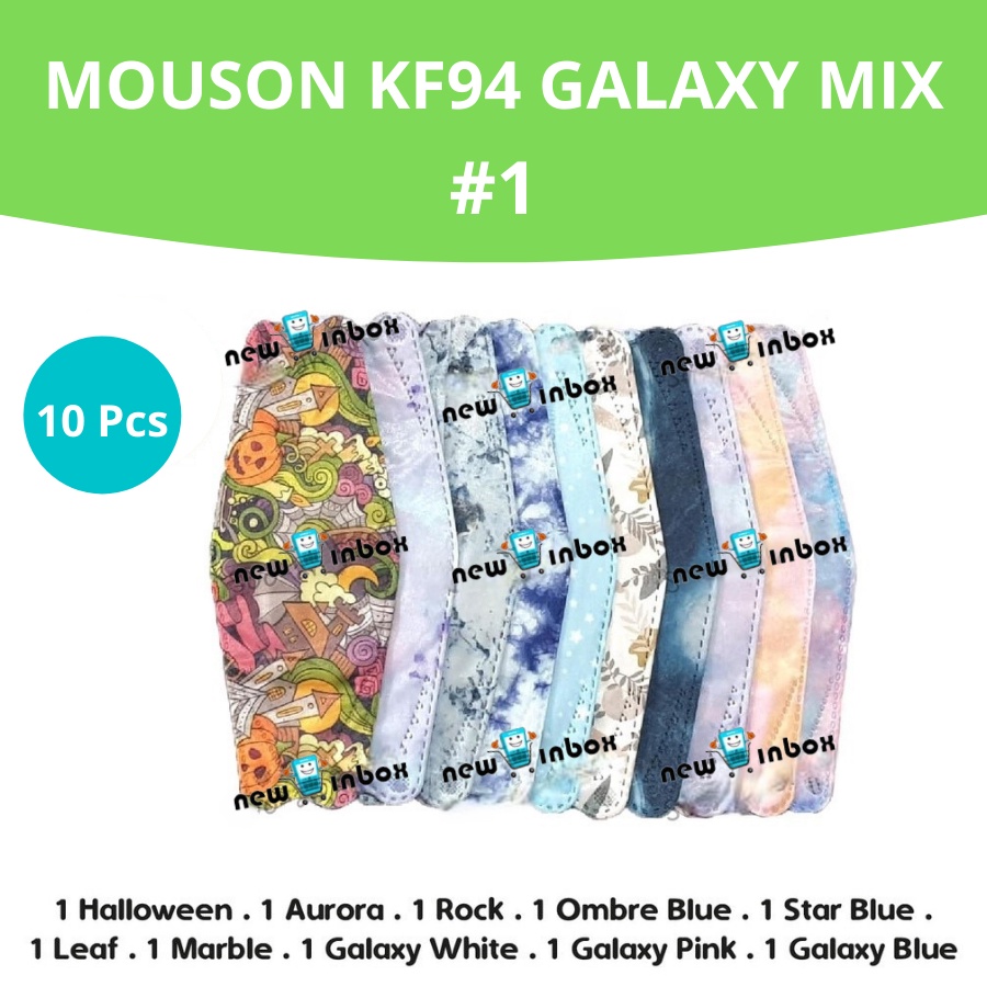 [ MIX ] Masker Korea KF94 Mouson 4PLY Mask KF 94 Mix Color Campur Kombinasi Warna 1Pax 10Pcs