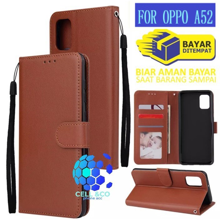 Flip cover OPPO A52 Flip case buka tutup kesing hp casing flip case leather wallet