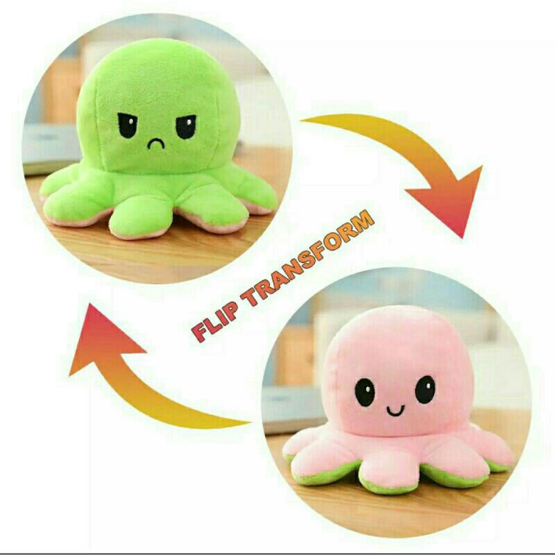 Boneka Gurita Octopus Halus Bolak - Balik Dua Sisi Reversible