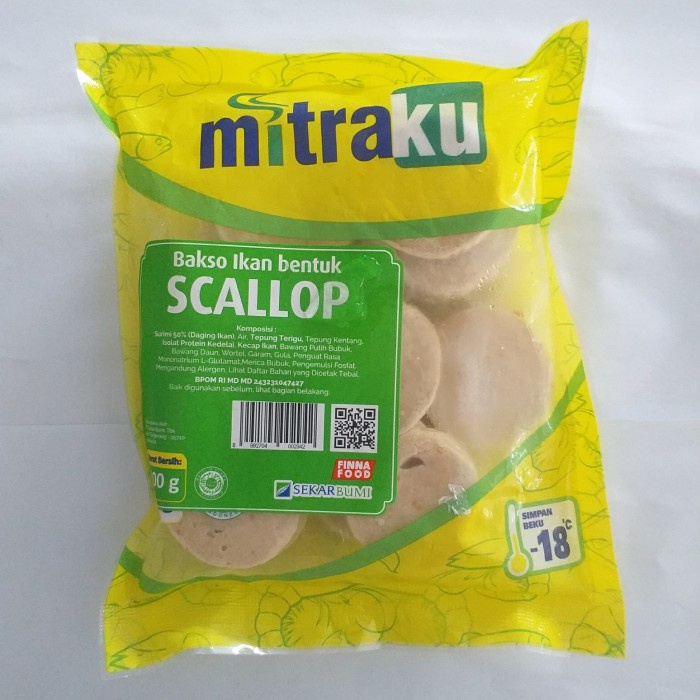 

MITRAKU Scallop (Bakso Ikan Bentuk Scallop) 200gr