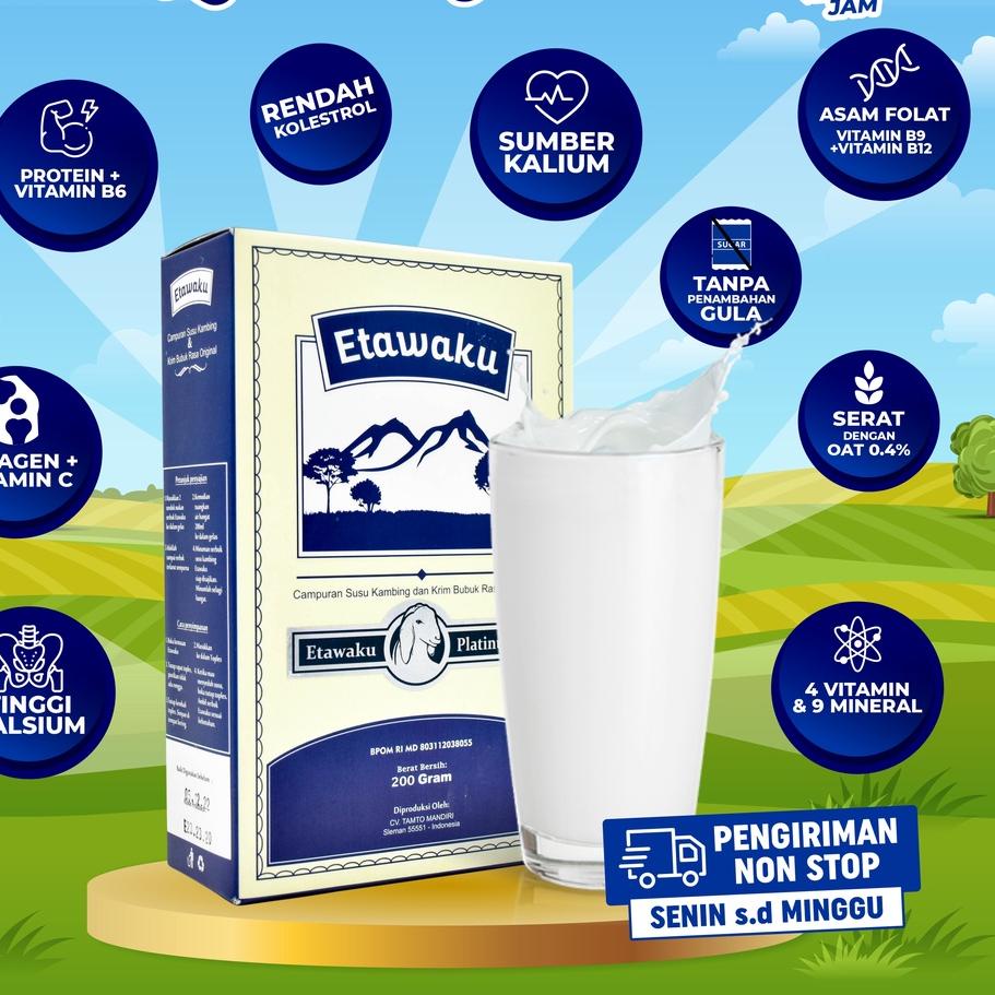 

Etawaku Platinum - Susu Kambing Etawa Murni / Anti Alergi / Sehat / Obat Asma / Tulang / Jantung ,,