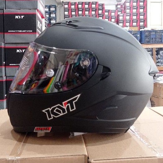 HELM KYT FALCON FR BK MATT/HITAM DOF dan ANTRICKE DOBEL VISOR SLOT INTERKOM